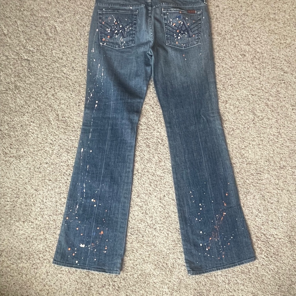 7 For All Mankind Paint Splatter bootcut jeans, size 31 - Picture 7 of 11